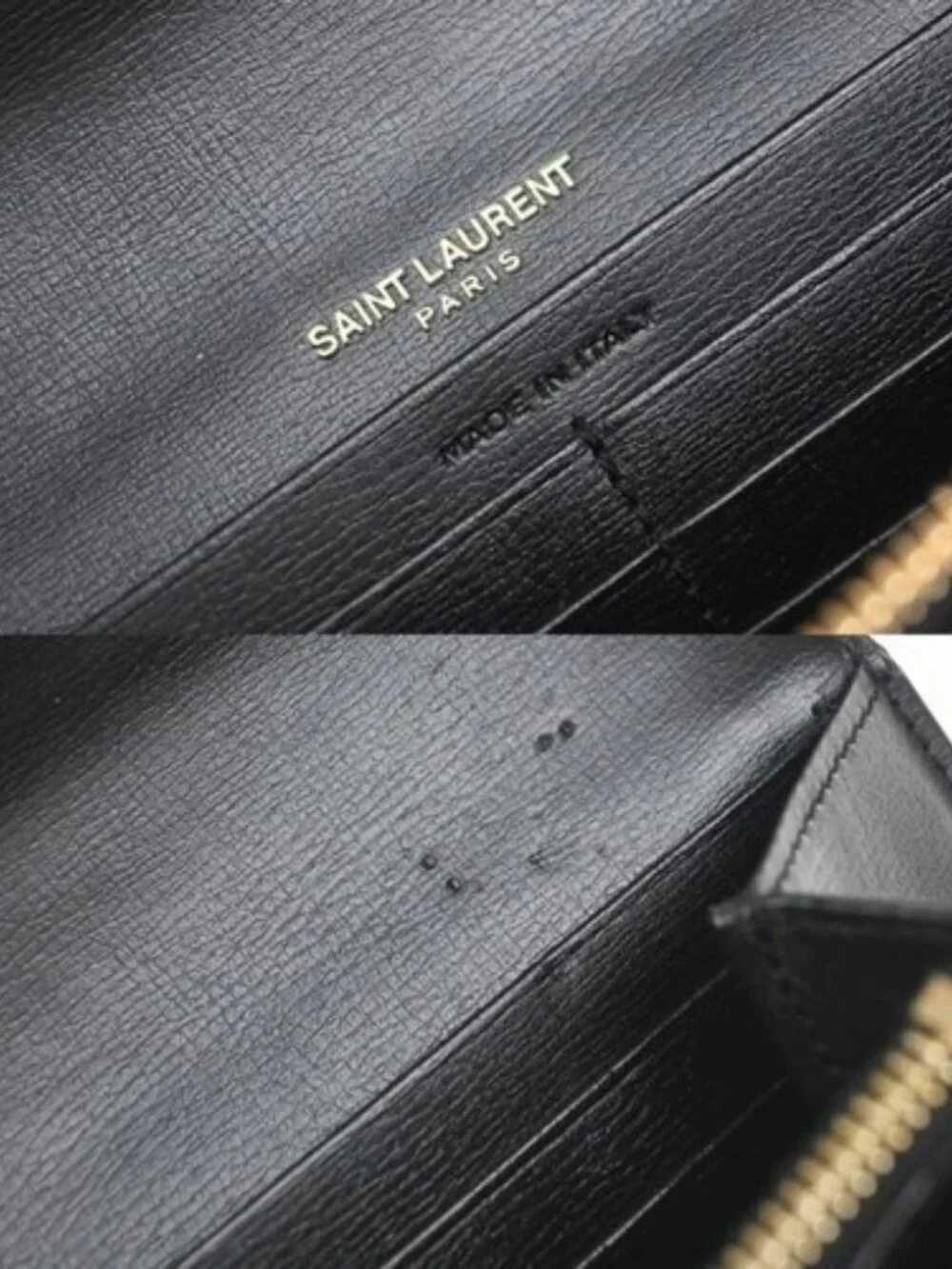 SAINT LAURENT YSL Logo Bifold Long Wallet Leather Black GHW Italy 68KP489 - Picture 15 of 16